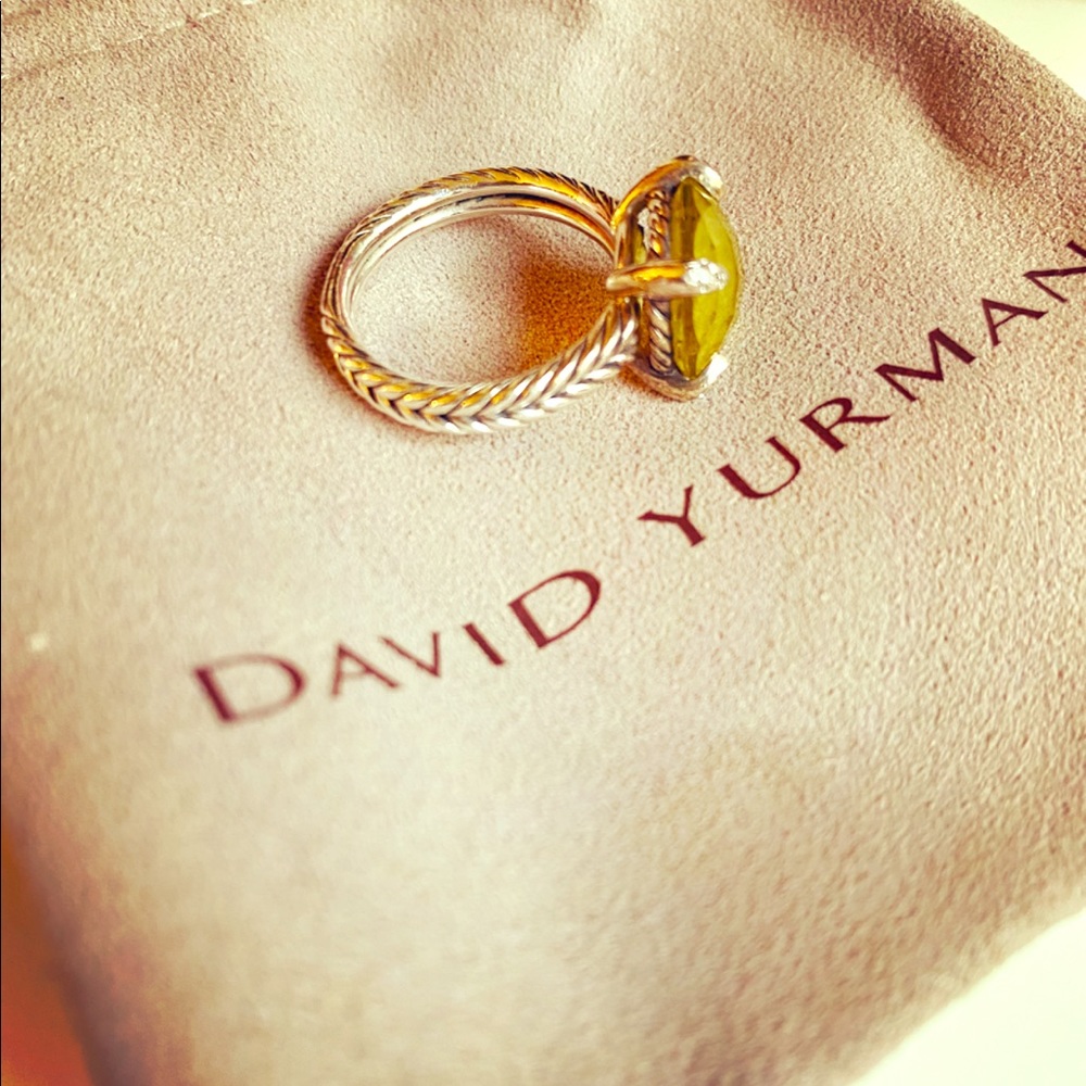 David Yurman Chatelaine® Ring with Lemon Citrine and Pavé Diamonds - Picture 3 of 14